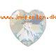 Swarovski hjerte 8mm krystal AB (1 stk) hul fra side-til-side