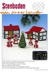 Stenboden opskrift 0705 - nissefar 4,5cm, nissemor 4,5cm, nissedreng 3cm, nissepige 3cm, juletræ 7cm, hus med bindingsværk, hus med udhus