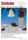Stenboden opskrift 0709 - flacon 19cm, klokke 9cm, fyrfadlys, vase 34cl